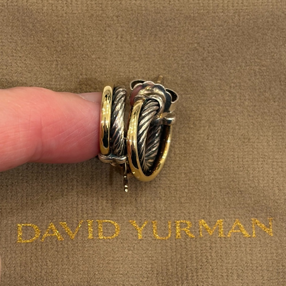 David Yurman Hoop Gold/Silver earrings